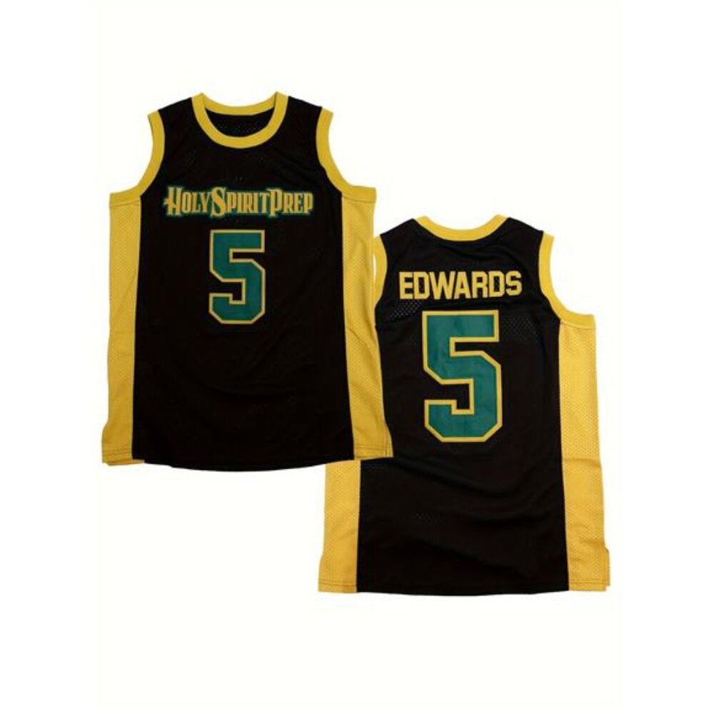 Holy Spirit Prep #5 Edwards Men's Embroidered Basketball Jersey - 100%